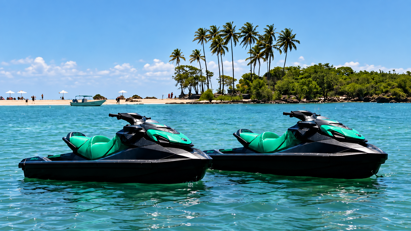Capa editada a partir de imagem autorizada: dois jet skis em Morro de São Paulo